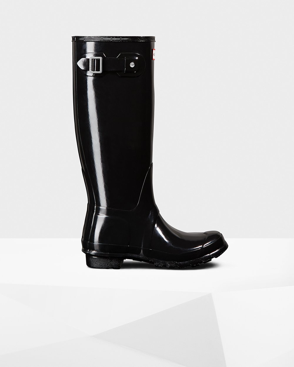 Womens Tall Rain Boots - Hunter Original Gloss (37KSPFRVA) - Black